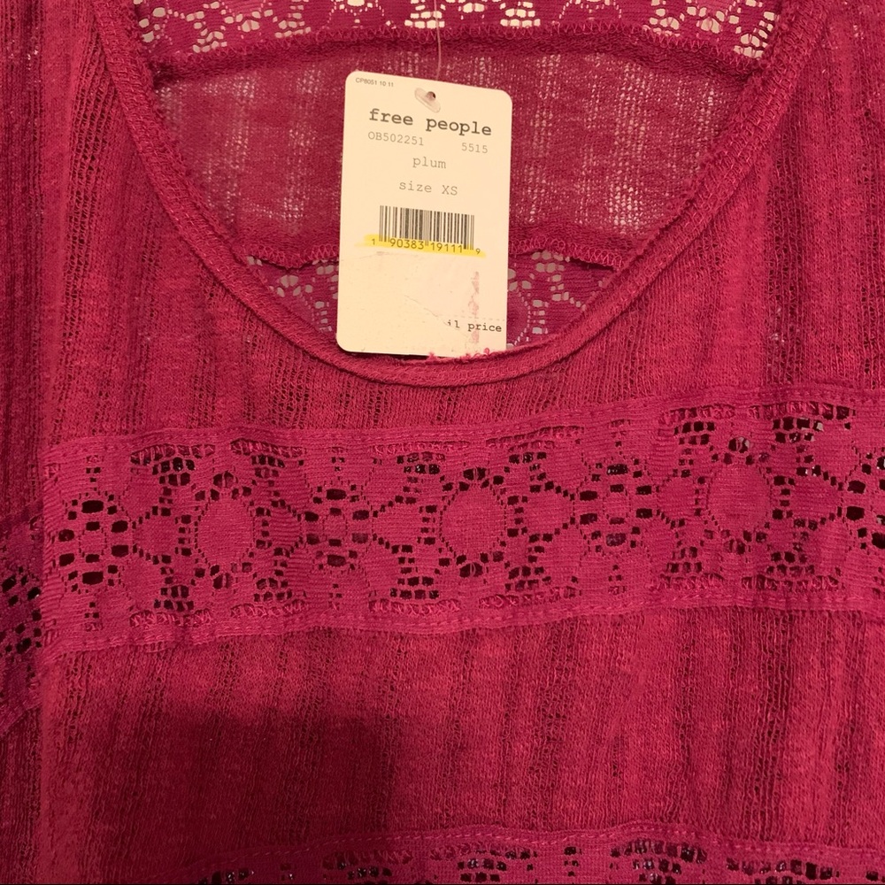 Free People Plum Lace Top - Picture 9 of 9